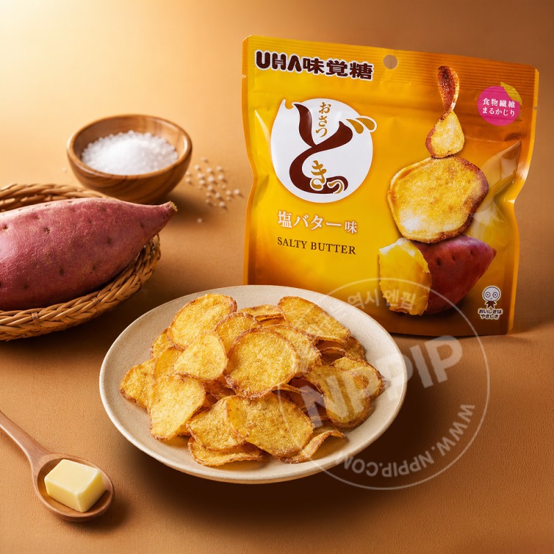UHA미각당 오사츠도키 소금버터맛 스탠드팩 고구마칩 40g
