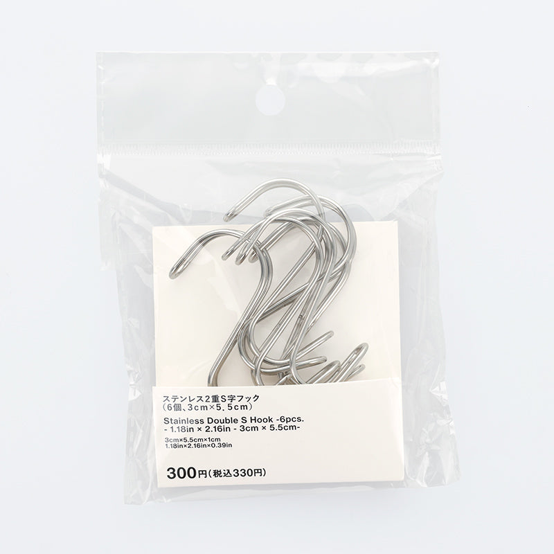 스탠다드 프로덕트 스테인리스 2중 S자 후크 6개 3cmx5.5cm