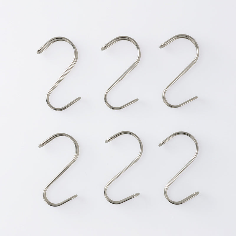 스탠다드 프로덕트 스테인리스 2중 S자 후크 6개 3cmx5.5cm