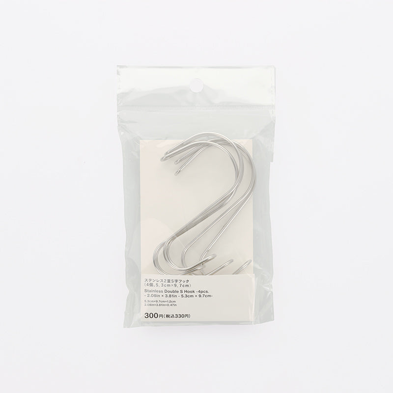 스탠다드 프로덕트 스테인리스 2중 S자 후크 4개 5.3cmx9.7cm