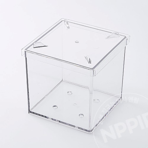 스탠다드 프로덕트 트레이 포함 클리어 화분 사각4호 12cm