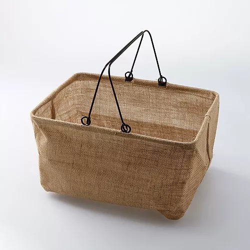 스탠다드 프로덕트 와이어 핸들 황마 소재 바스켓 34cmx23cmx20cm