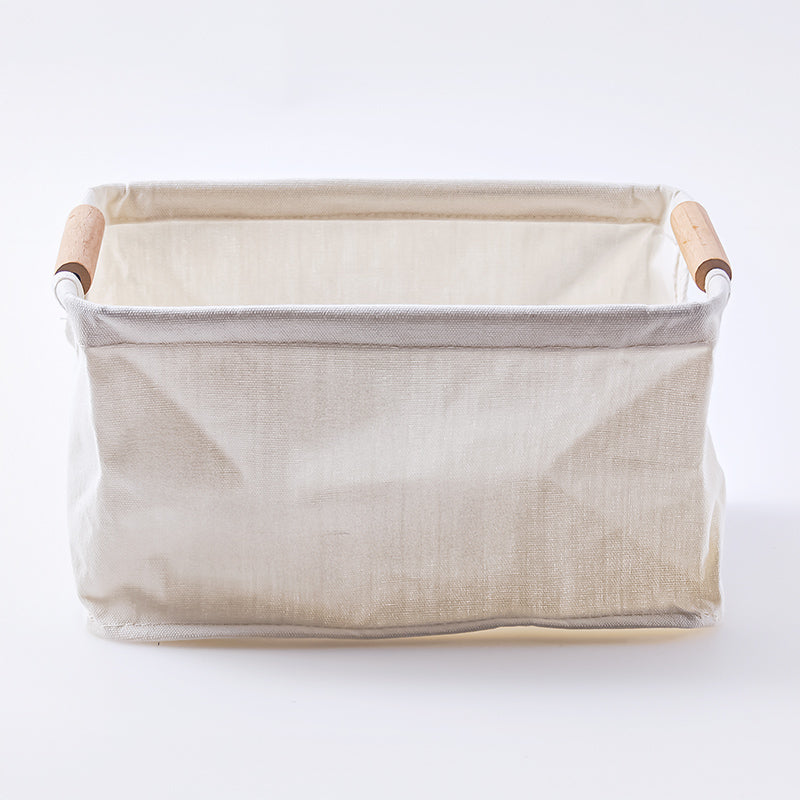 스탠다드 프로덕트 패브릭 수납박스 원목 손잡이 아이보리 28cmx19cmx15cm