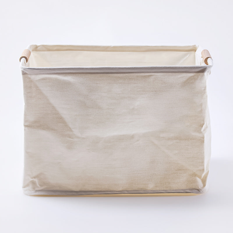 스탠다드 프로덕트 패브릭 수납박스 원목 손잡이 아이보리 38cmx28cmx26cm