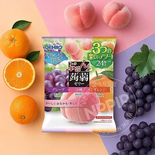 오리히로 곤약젤리 파우치 포도+복숭아+오렌지 24개입