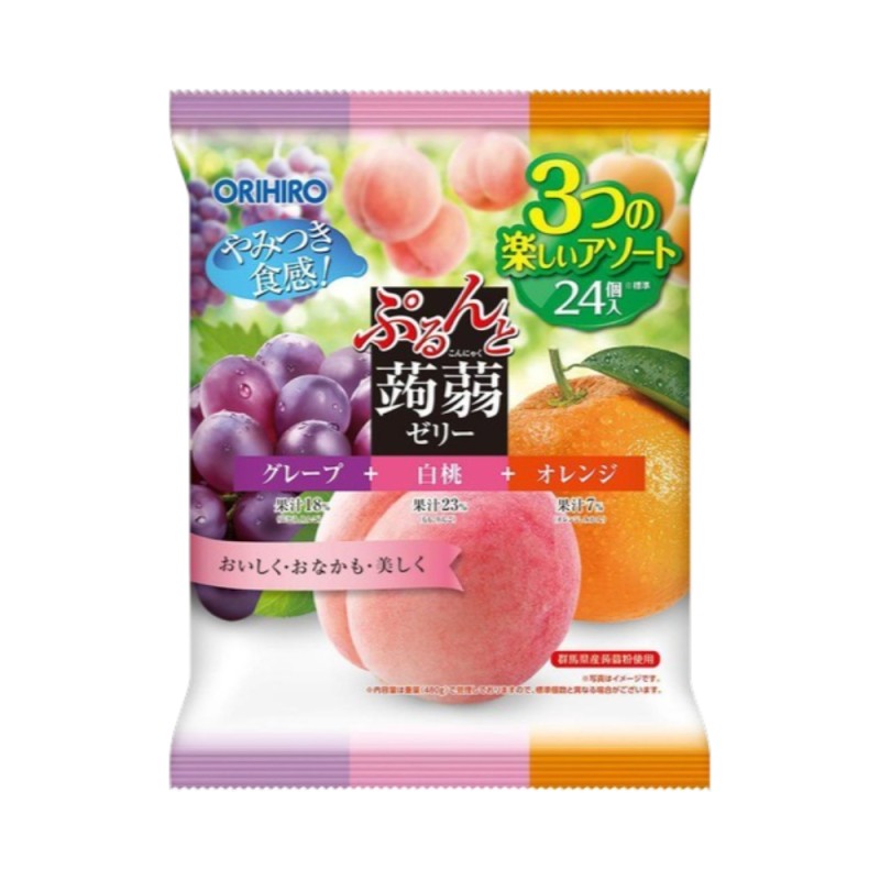 오리히로 곤약젤리 파우치 포도+복숭아+오렌지 24개입