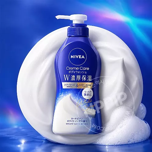 니베아 크림 케어 바디워시 w 농후보습 유로피안 화이트솝의 향기 본품 460ml