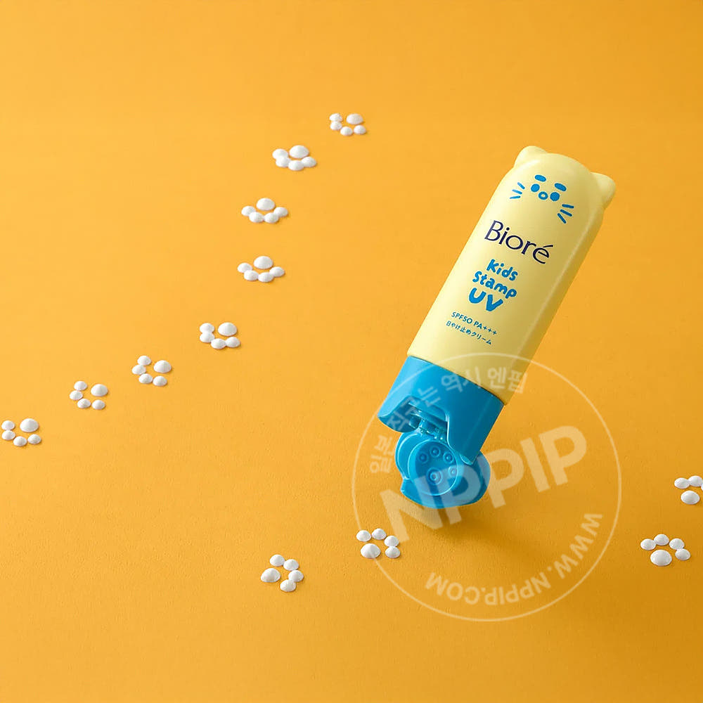 카오 비오레 키즈 스탬프 UV 선크림 70g 고양이 발바닥 모양 일본 선케어