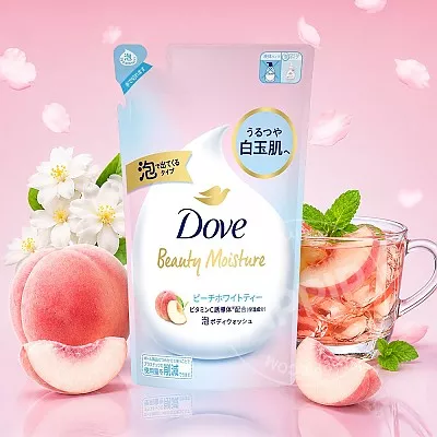 도브 바디솝 피치 화이트티향 거품 바디워시 리필용 430g