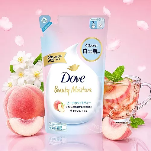 도브 바디솝 피치 화이트티향 거품 바디워시 리필용 430g