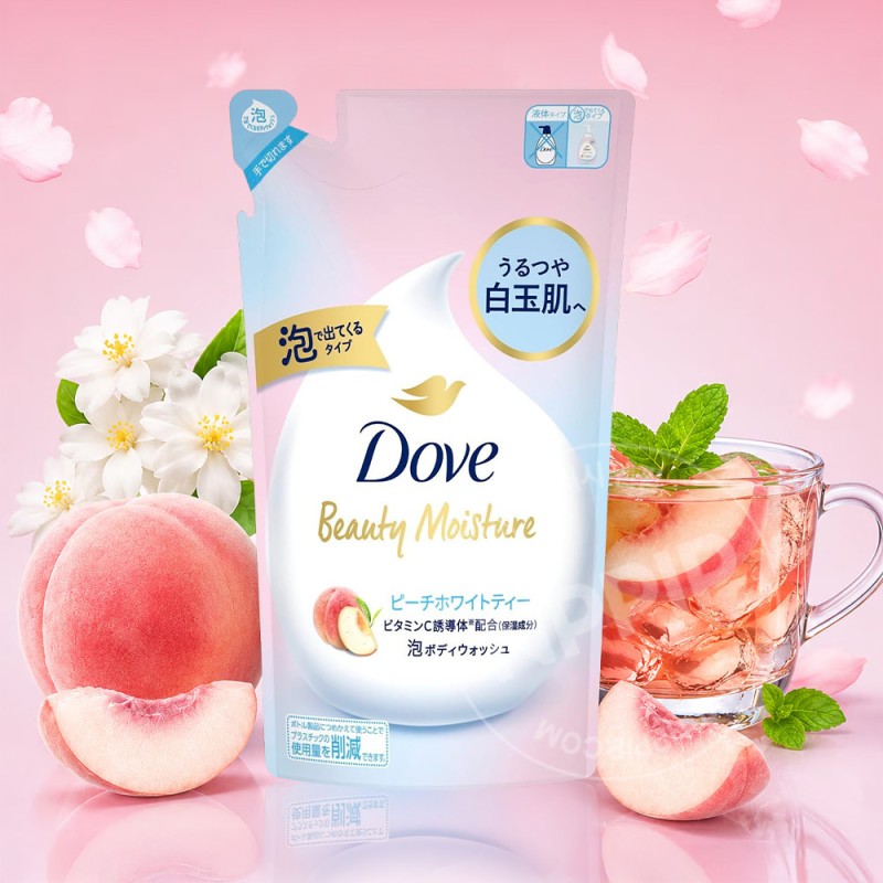 도브 바디솝 피치 화이트티향 거품 바디워시 리필용 430g