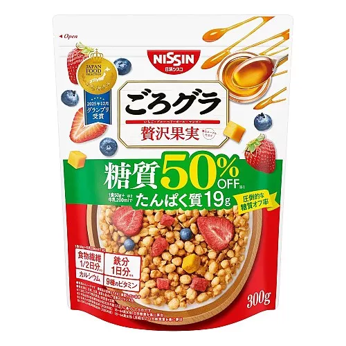 닛신 고로그라 그래놀라 시리얼 당질 50% 오프 프리미엄 과일 300g