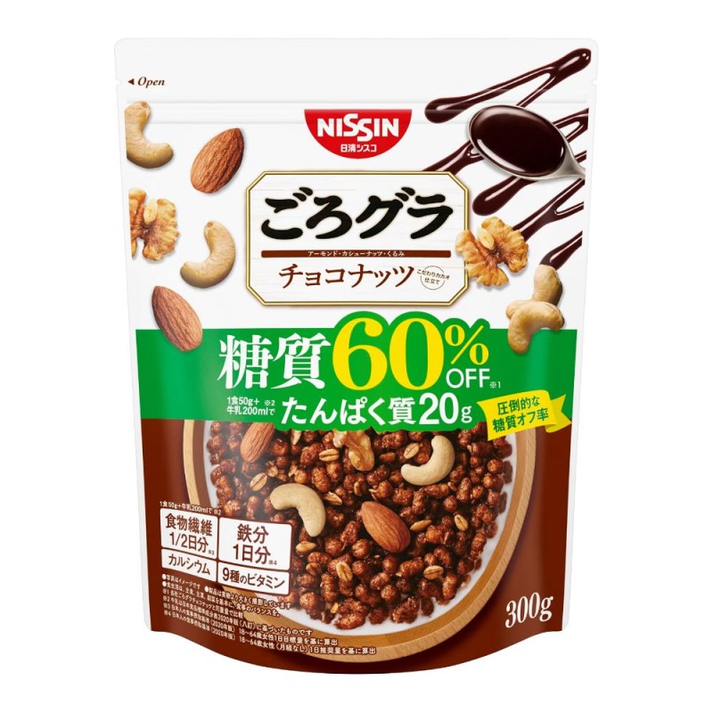 닛신 고로그라 그래놀라 시리얼 당질 60% 오프 초코넛츠 300g