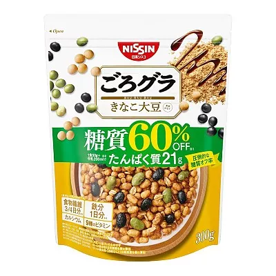 닛신 고로그라 그래놀라 시리얼 당질 60% 오프 키나코 대두 300g