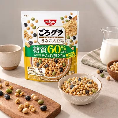 닛신 고로그라 그래놀라 시리얼 당질 60% 오프 키나코 대두 300g