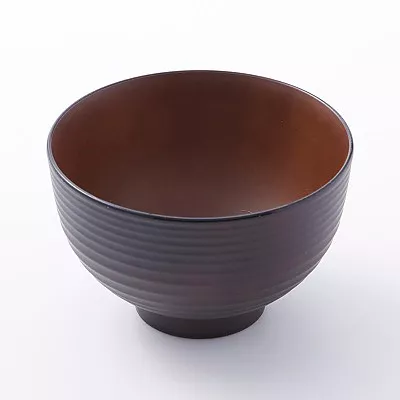 스탠다드 프로덕트 아이즈 칠기 줄무늬 국그릇 식기세척기 대응 그러데이션 적갈색