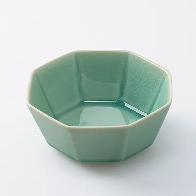 스탠다드 프로덕트 팔각 볼 관입 유약 그린 12cm