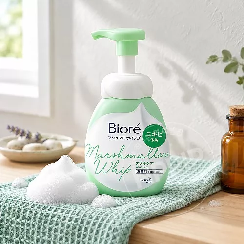 비오레 마시멜로 휩 아크네 케어 150ml 거품형 세안제 클렌징폼