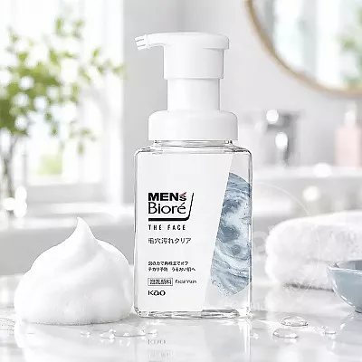 멘즈 비오레 더 페이스 모공 오염 클리어 세안제 클렌징폼 200ml 펌프 타입