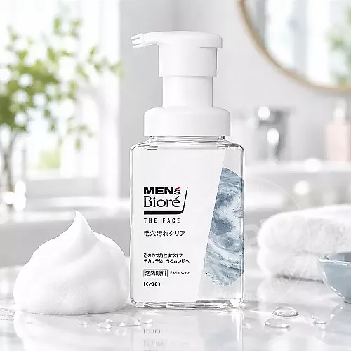 멘즈 비오레 더 페이스 모공 오염 클리어 세안제 클렌징폼 200ml 펌프 타입