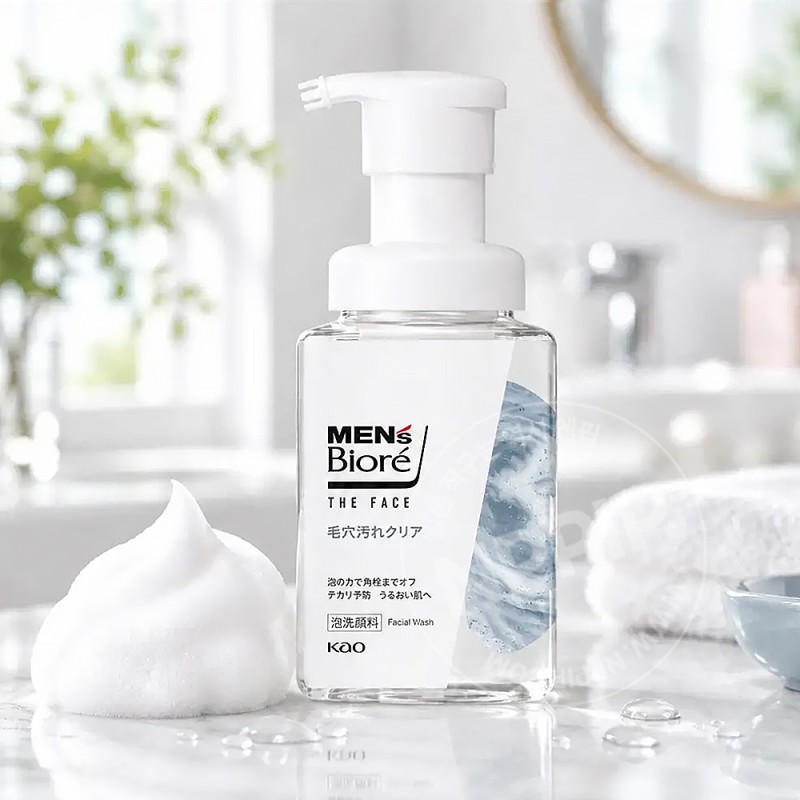 멘즈 비오레 더 페이스 모공 오염 클리어 세안제 클렌징폼 200ml 펌프 타입