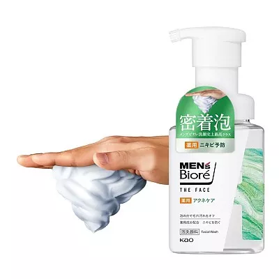 멘즈 비오레 더 페이스 약용 아크네 케어 세안제 클렌징폼 200ml 펌프 타입