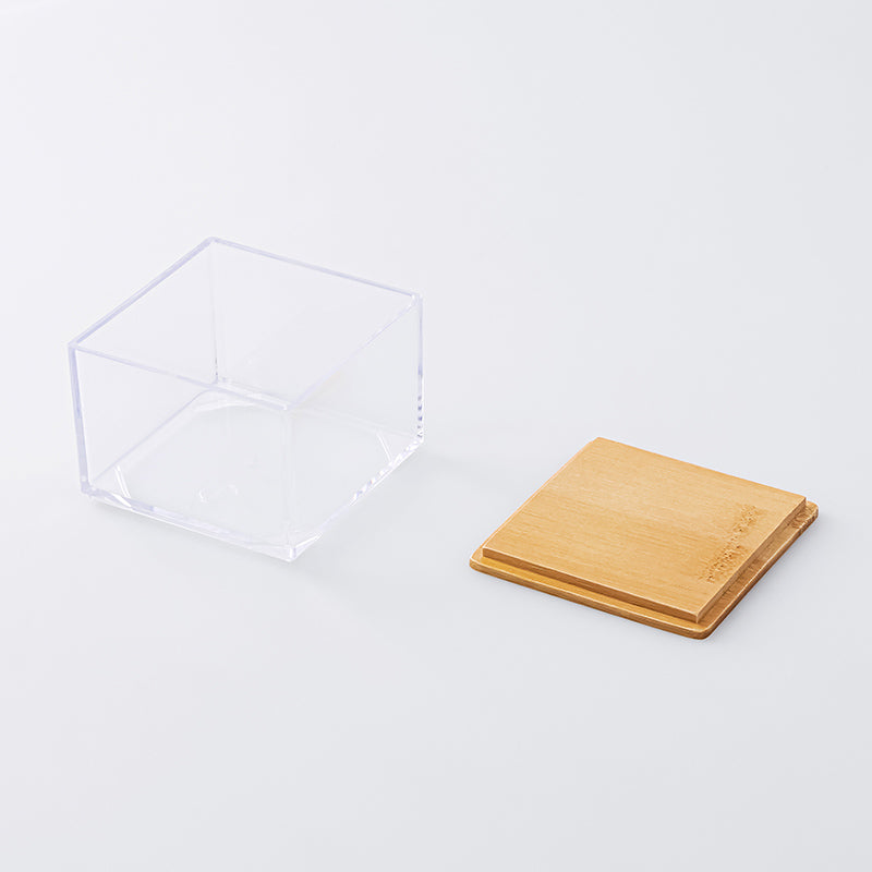 스탠다드 프로덕트 소품 대나무 뚜껑 수납 케이스 6cmx8.2cmx8.2cm
