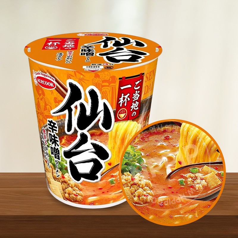 에이스쿡 로컬 센다이 매운 된장 라멘 62g 일본 컵라면