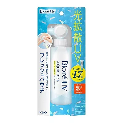 비오레 UV 아쿠아리치 라이트업 에센스 프레시 파우치 120g SPF50+ PA++++