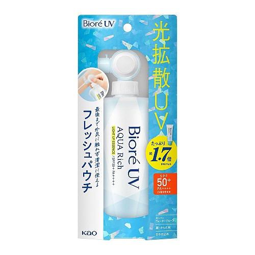 비오레 UV 아쿠아리치 라이트업 에센스 프레시 파우치 120g SPF50+ PA++++