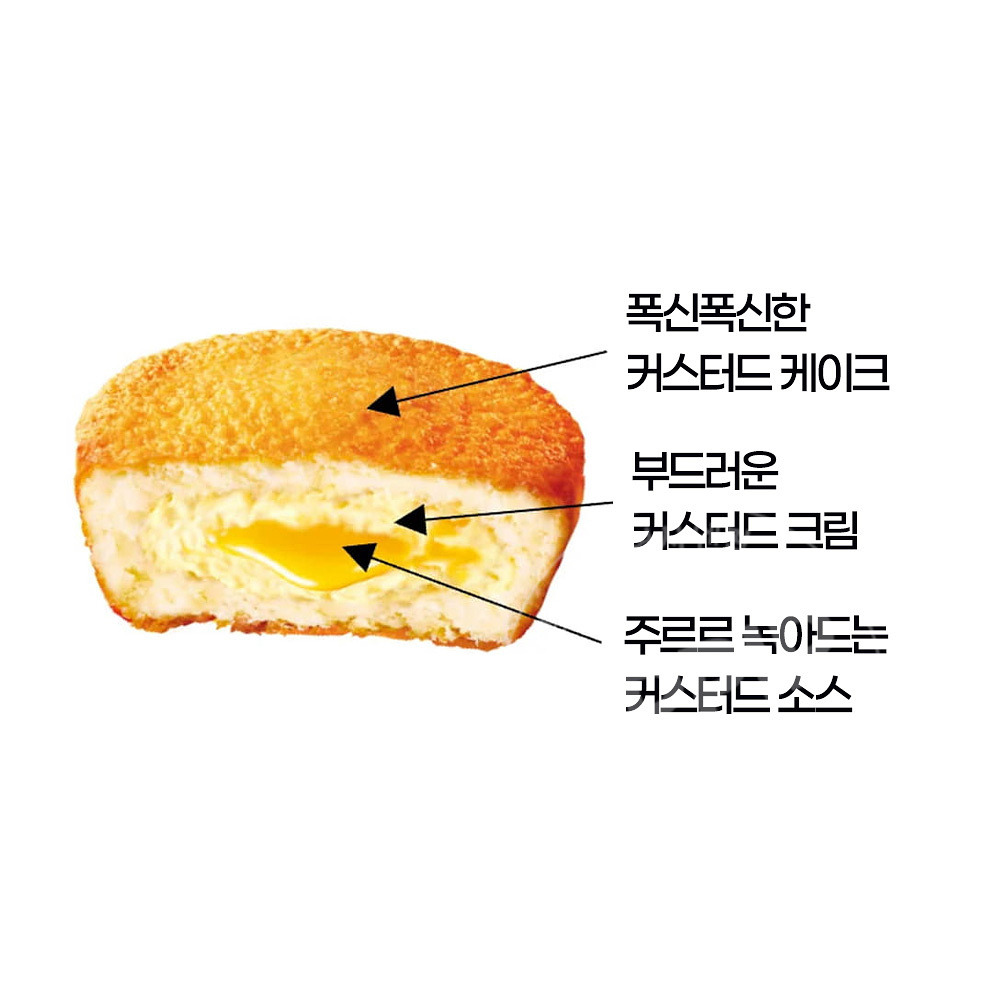 롯데 반숙 카스타드 케이크 3개입 85g