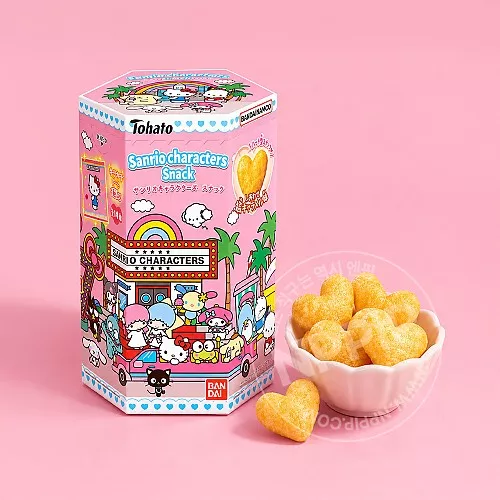 토하토 산리오 캐릭터즈 소금캬라멜맛 스낵 랜덤 스티커 포함 17g