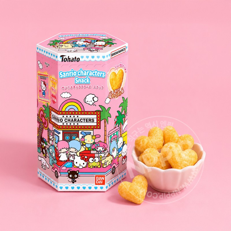 토하토 산리오 캐릭터즈 소금캬라멜맛 스낵 랜덤 스티커 포함 17g