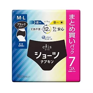 엘리스 숏츠 M~L 장시간용 생리팬츠 블랙 7개입