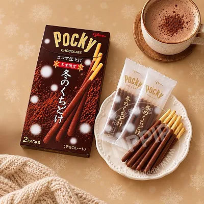 글리코 빼빼로 겨울의 쿠치토케 포키 코코아맛 2봉입