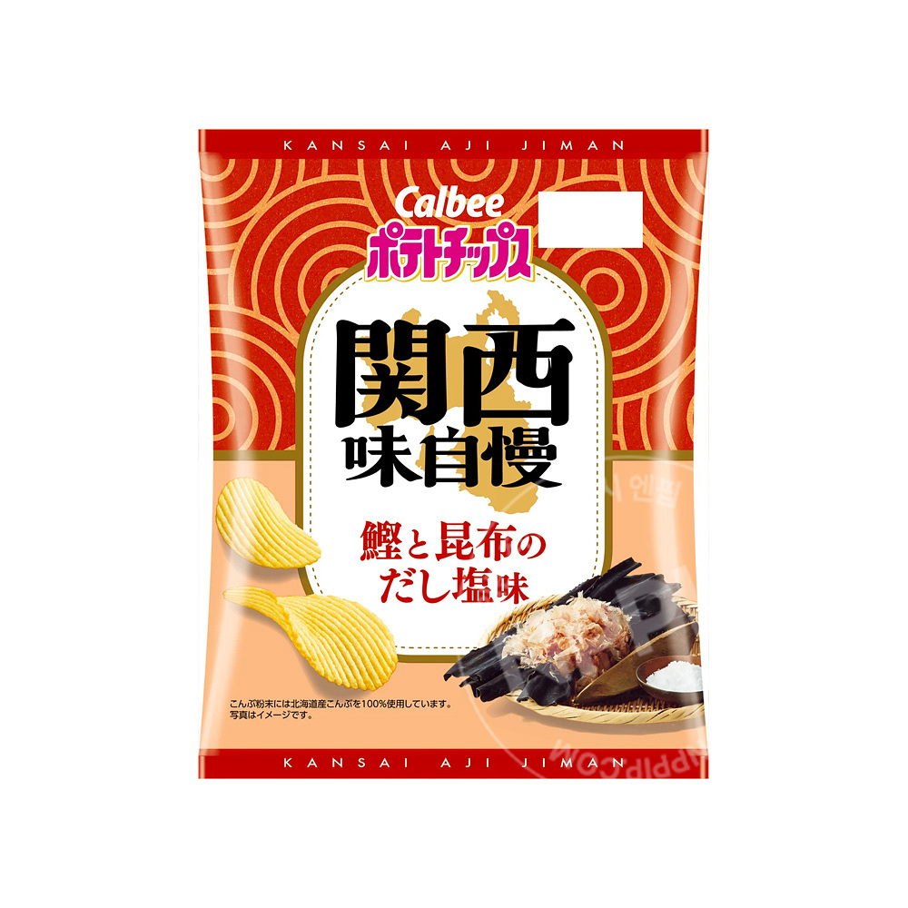 가루비 포테이토칩 간사이 가쓰오 다시마 다시 소금맛 감자칩 57g