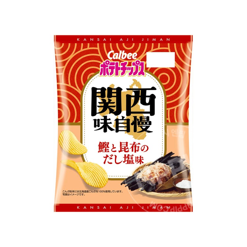 가루비 포테이토칩 간사이 가쓰오 다시마 다시 소금맛 감자칩 57g