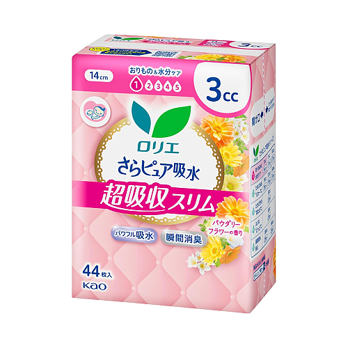 카오 로리에 사라퓨어 초흡수 슬림 생리대 3cc 플라워향 44매입