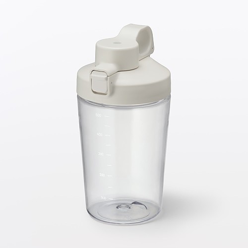 무인양품 입구가 넓어 씻기 쉬운 눈금 표시 원터치 보틀 화이트 500ml