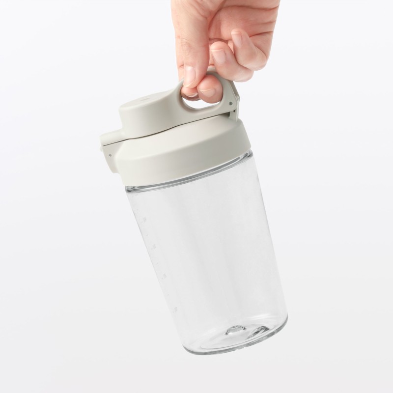 무인양품 입구가 넓어 씻기 쉬운 눈금 표시 원터치 보틀 화이트 500ml