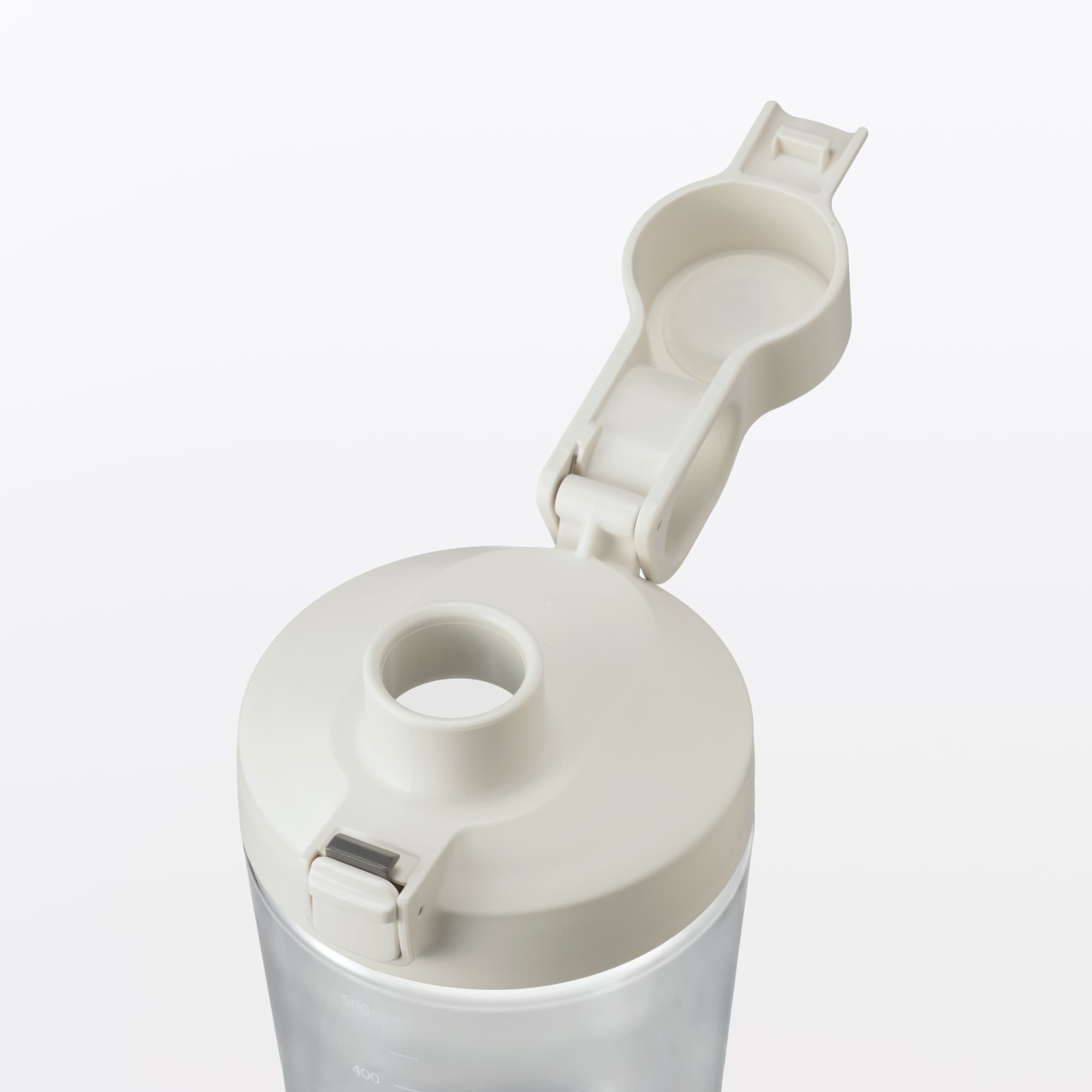 무인양품 입구가 넓어 씻기 쉬운 눈금 표시 원터치 보틀 화이트 500ml