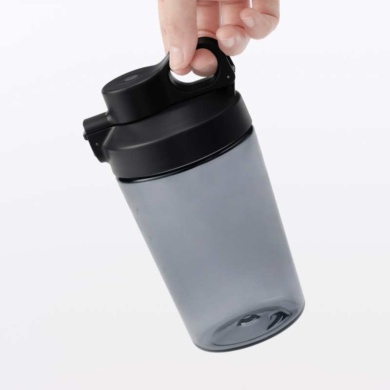 무인양품 입구가 넓어 씻기 쉬운 눈금 표시 원터치 보틀 블랙 500ml