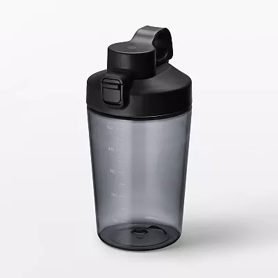 무인양품 입구가 넓어 씻기 쉬운 눈금 표시 원터치 보틀 블랙 500ml
