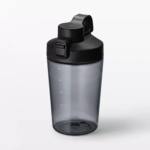 무인양품 입구가 넓어 씻기 쉬운 눈금 표시 원터치 보틀 블랙 500ml