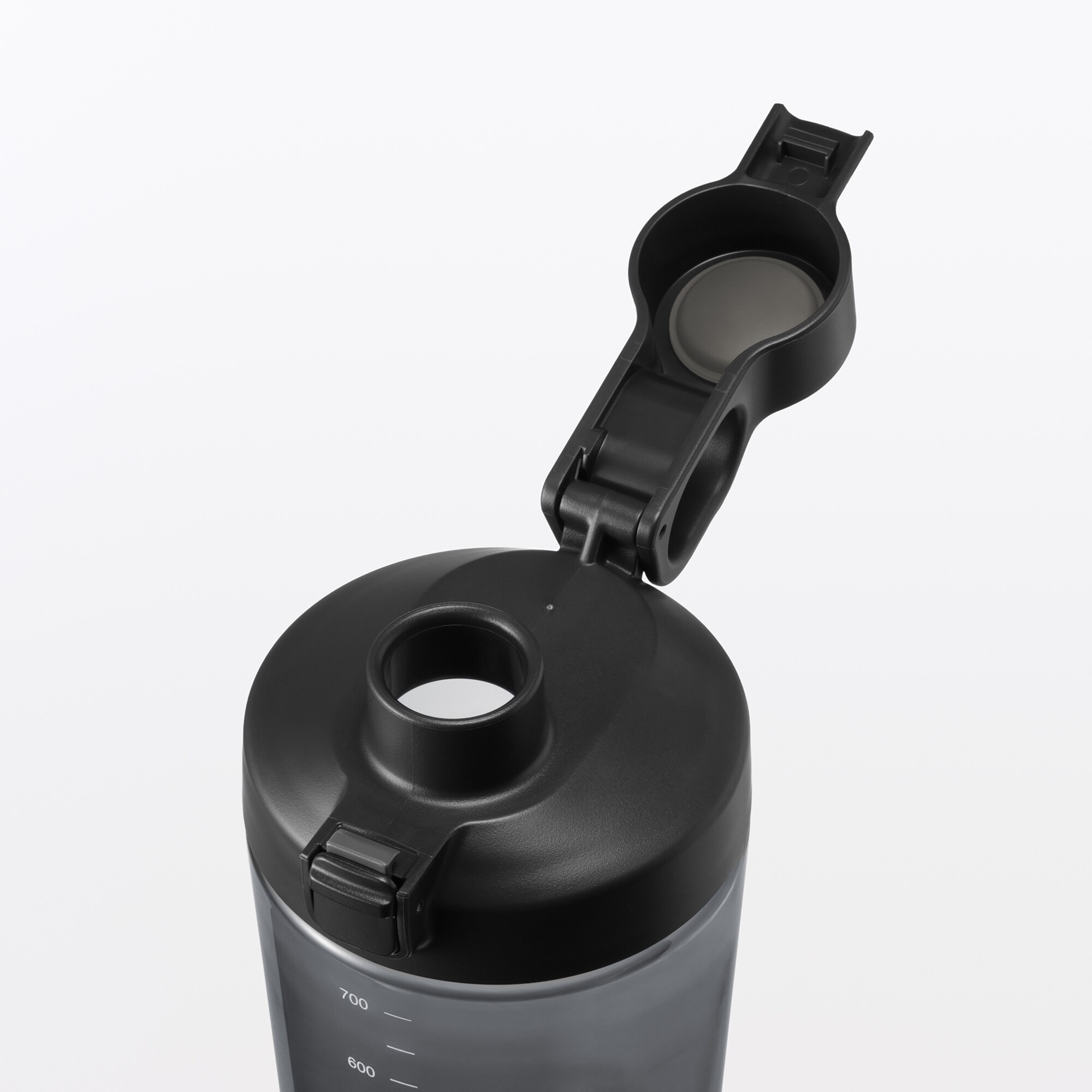 무인양품 입구가 넓어 씻기 쉬운 눈금 표시 원터치 보틀 블랙 700ml