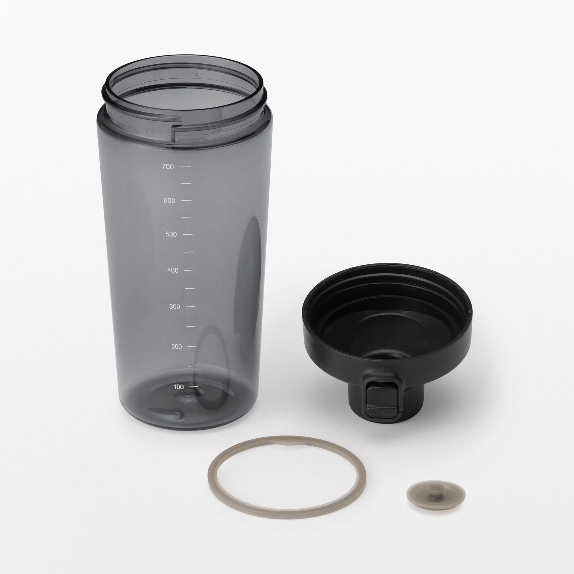 무인양품 입구가 넓어 씻기 쉬운 눈금 표시 원터치 보틀 블랙 700ml