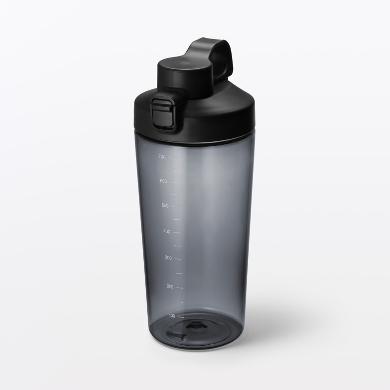 무인양품 입구가 넓어 씻기 쉬운 눈금 표시 원터치 보틀 블랙 700ml
