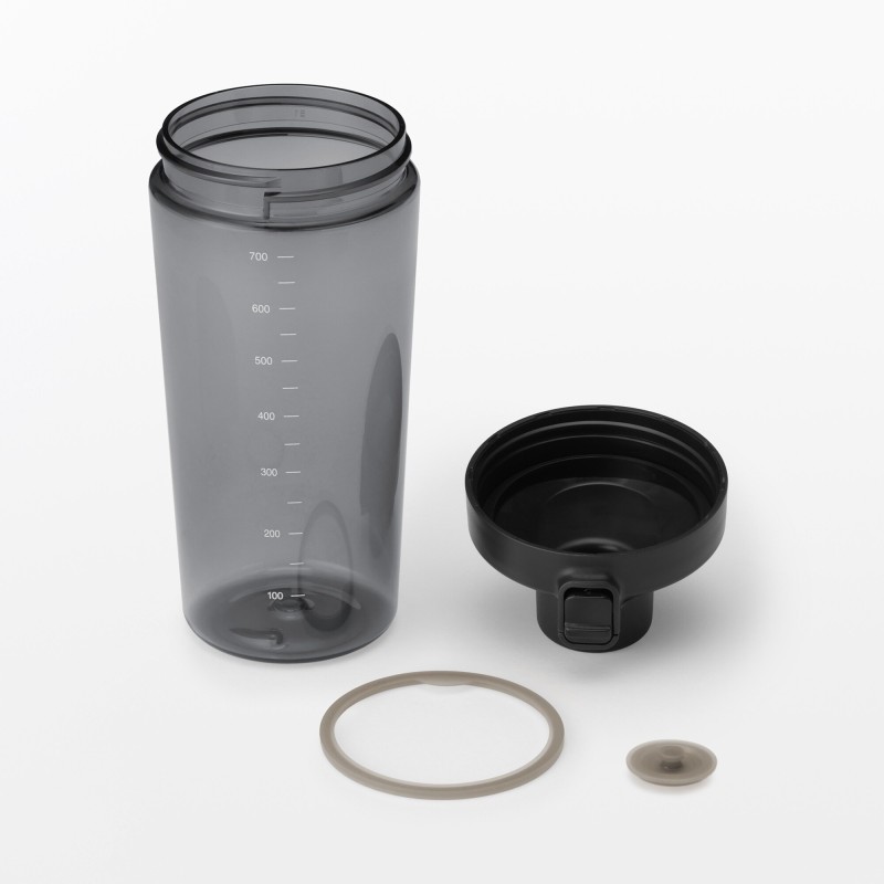 무인양품 입구가 넓어 씻기 쉬운 눈금 표시 원터치 보틀 블랙 700ml
