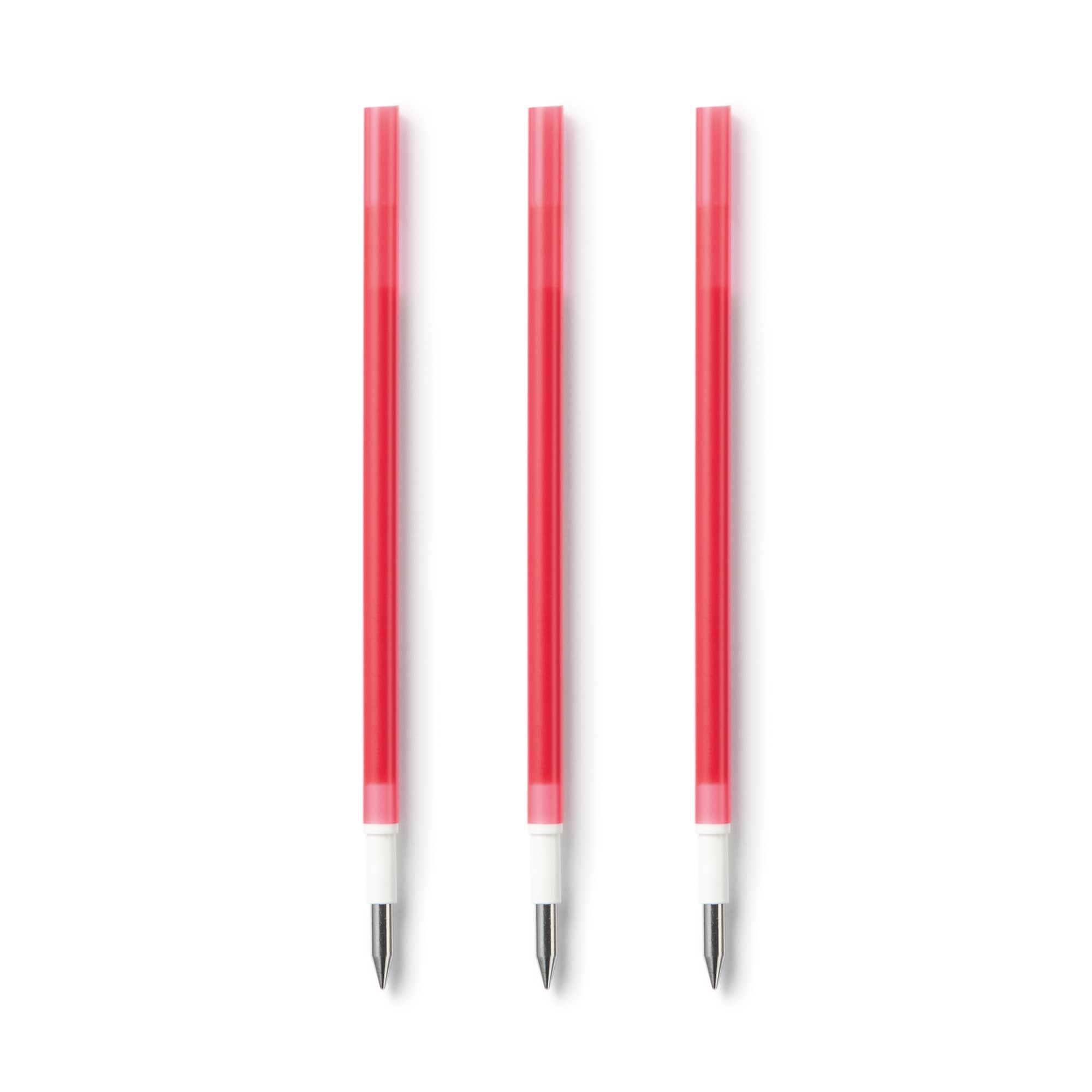 무인양품 리필심 문질러 지우는 볼펜 노크식용 레드 3개입 0.38mm