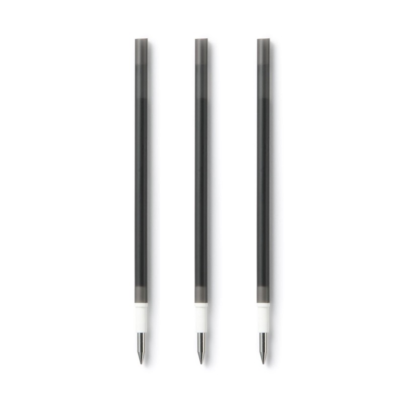 무인양품 리필심 문질러 지우는 볼펜 노크식용 블랙 3개입 0.38mm